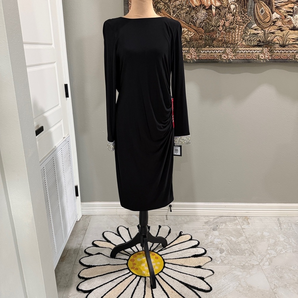 Elegant Black Dress with Silver Accents